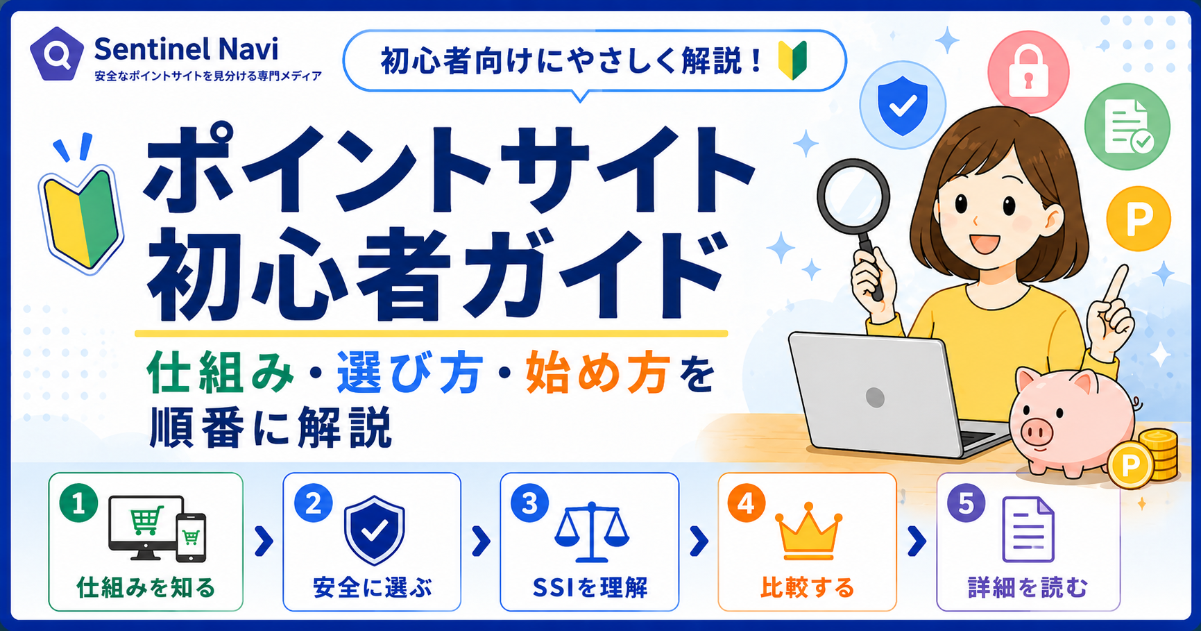 ポイントサイト初心者が仕組み・安全な選び方・始め方を順番に確認できるガイドのアイキャッチ